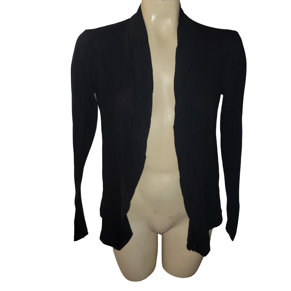 J Crew Black Waterfall Cardigan Long Sleeve Lightweight S officecore lightweight
